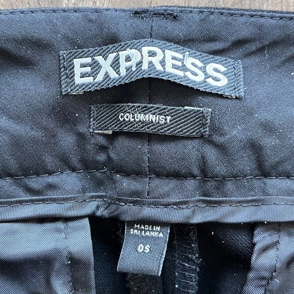 Express Columnist Black Dress Pants Size 0 Short Bootcut Workwear Career - Picture 2 of 5